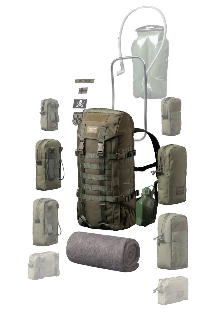 Savotta Jäger Rucksack mit vielseitigem, optionalem Zubehör